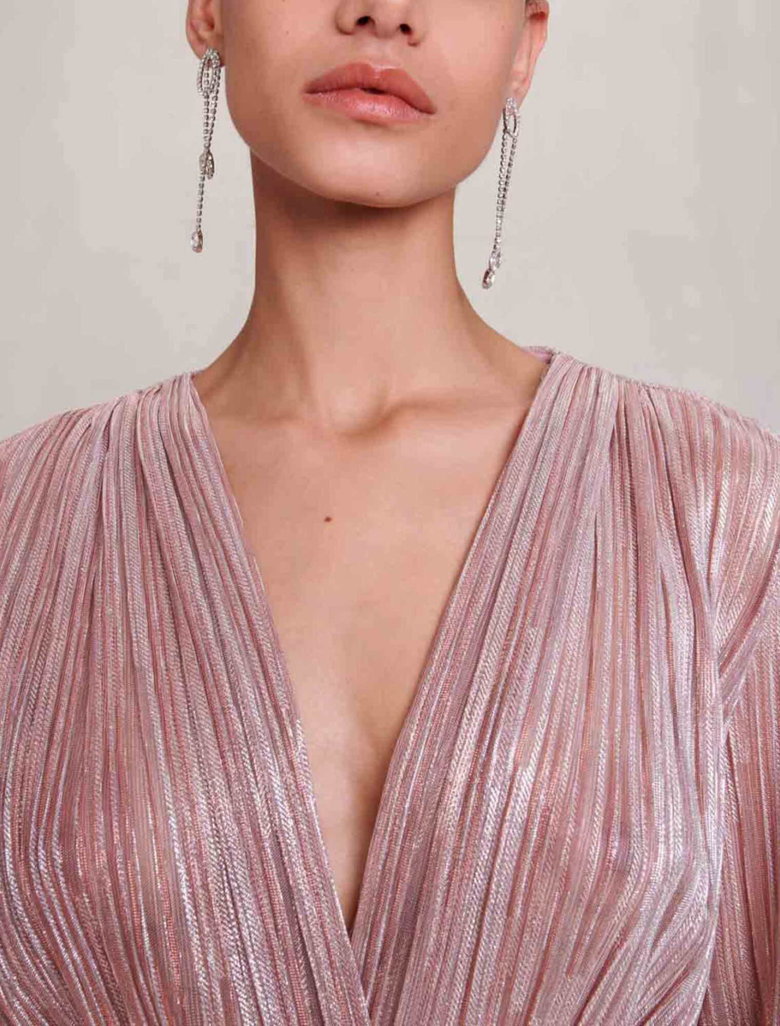 Plisseekleid mit Metallic-Garn