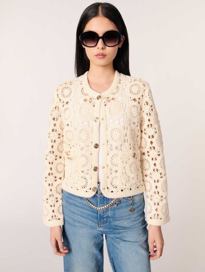 Kurzer gehäkelter Cardigan