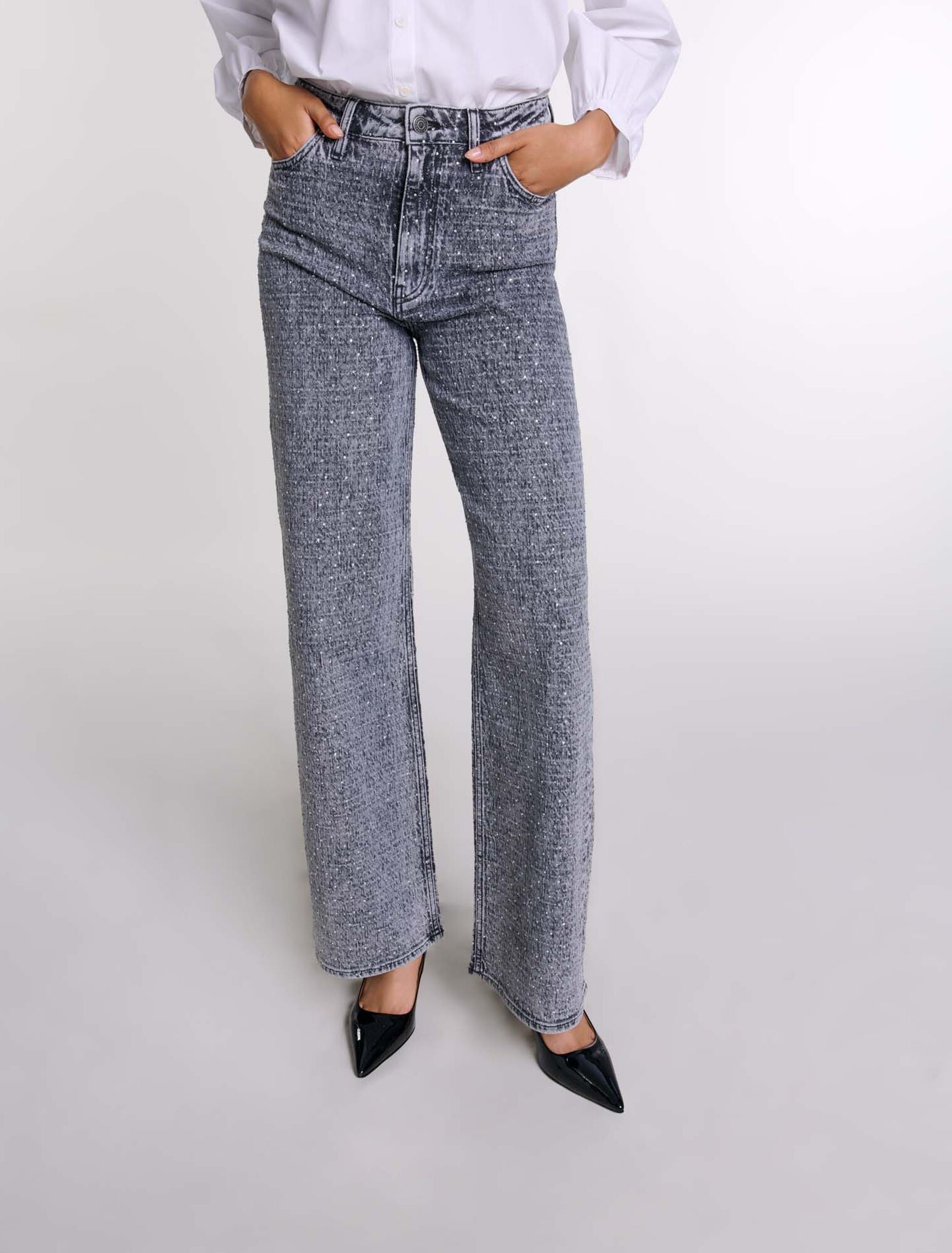 Jeans mit Strassbesatz