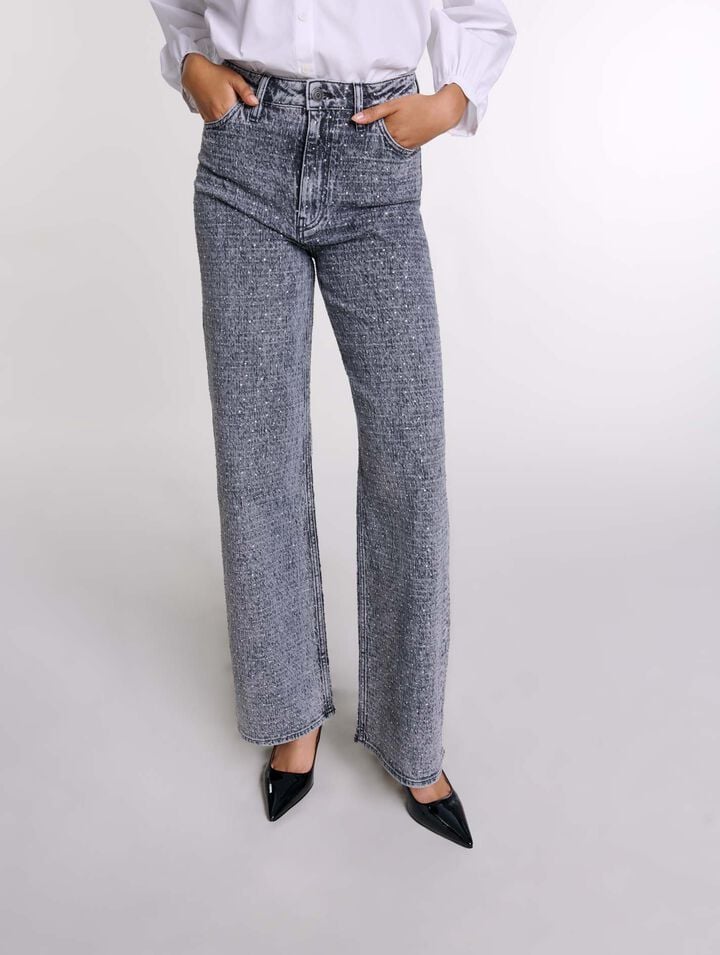 Jeans mit Strassbesatz