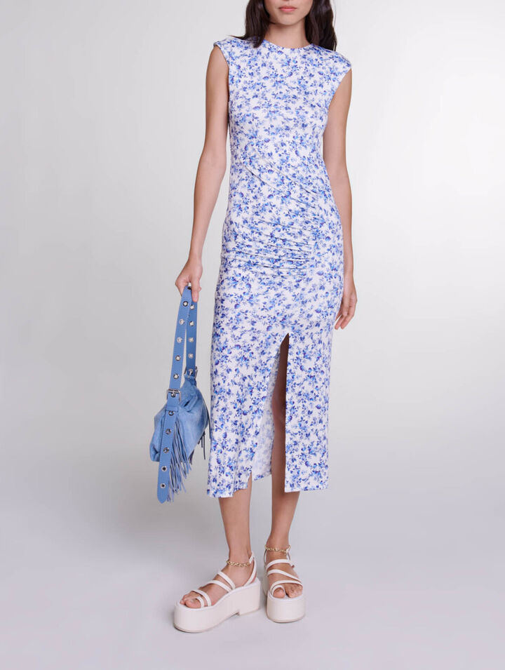 Langes bedrucktes Kleid