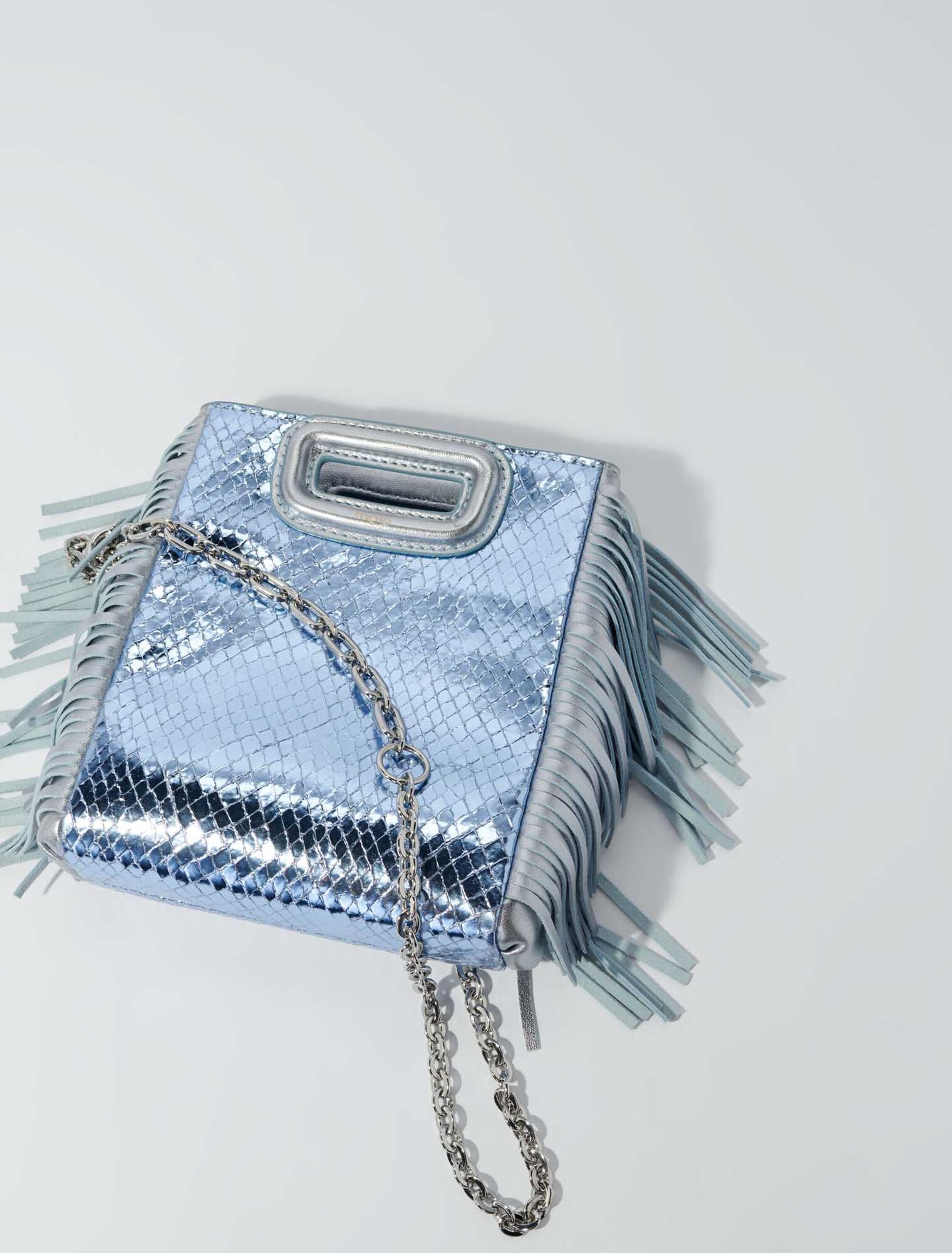 Mini M-Tasche Metallic Pythonmuster