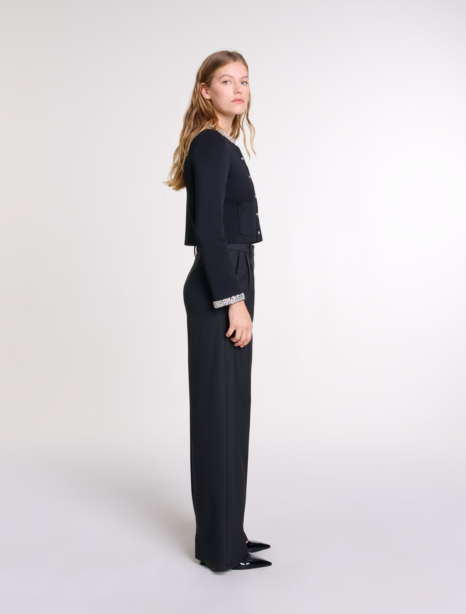Cardigan mit Strass-Borten