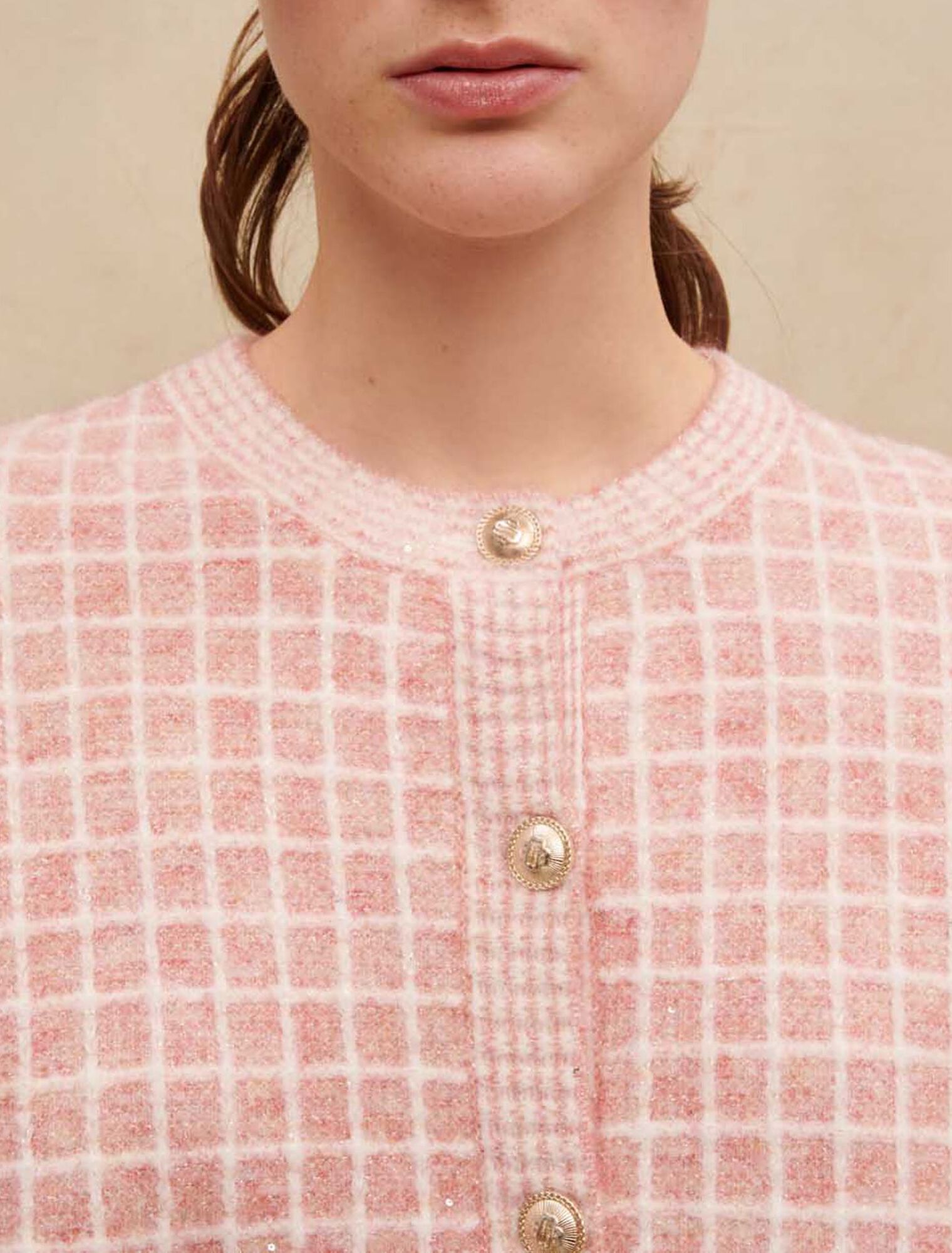 Strickjacke im Tweed-Stil