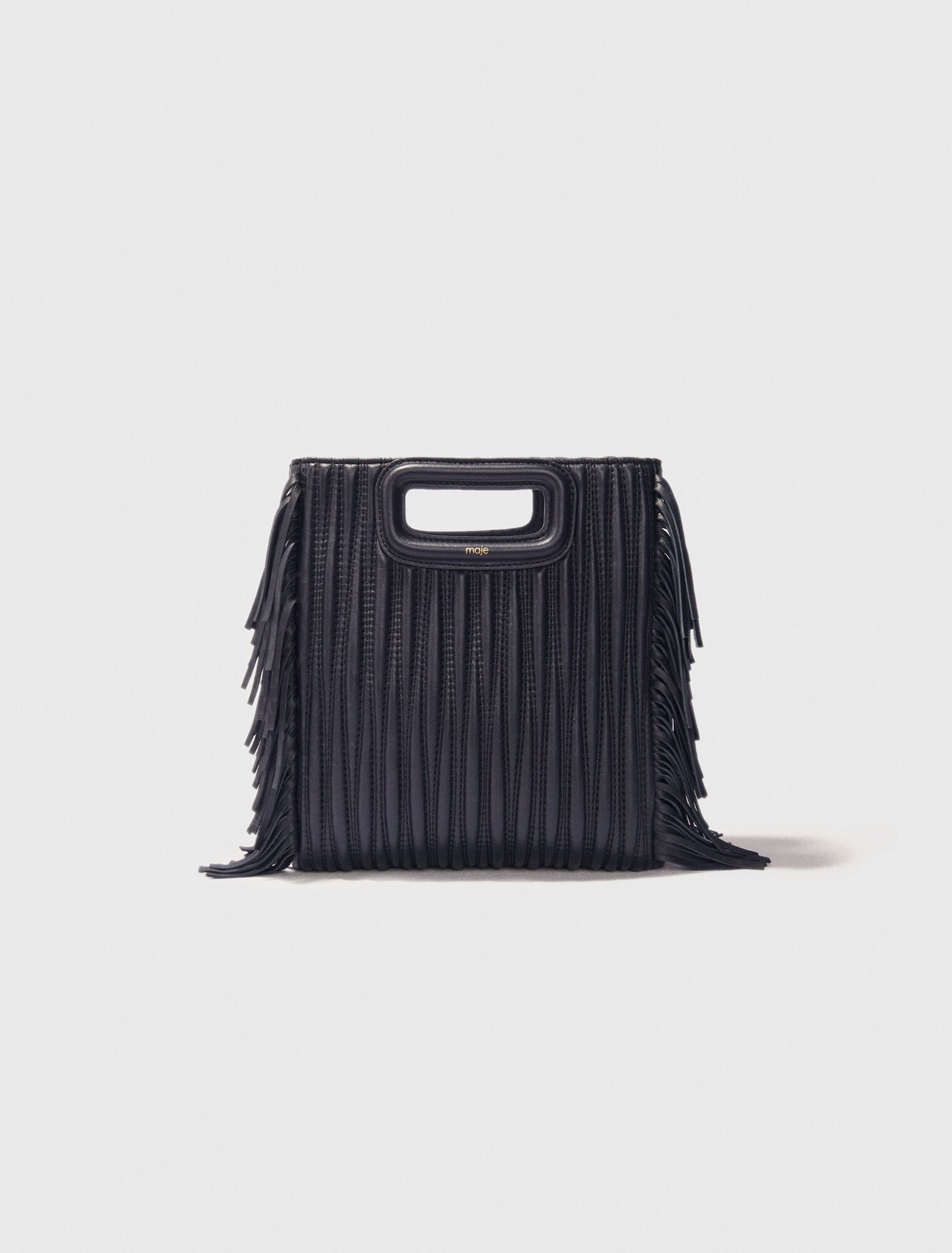 Tasche M aus gestepptem Leder