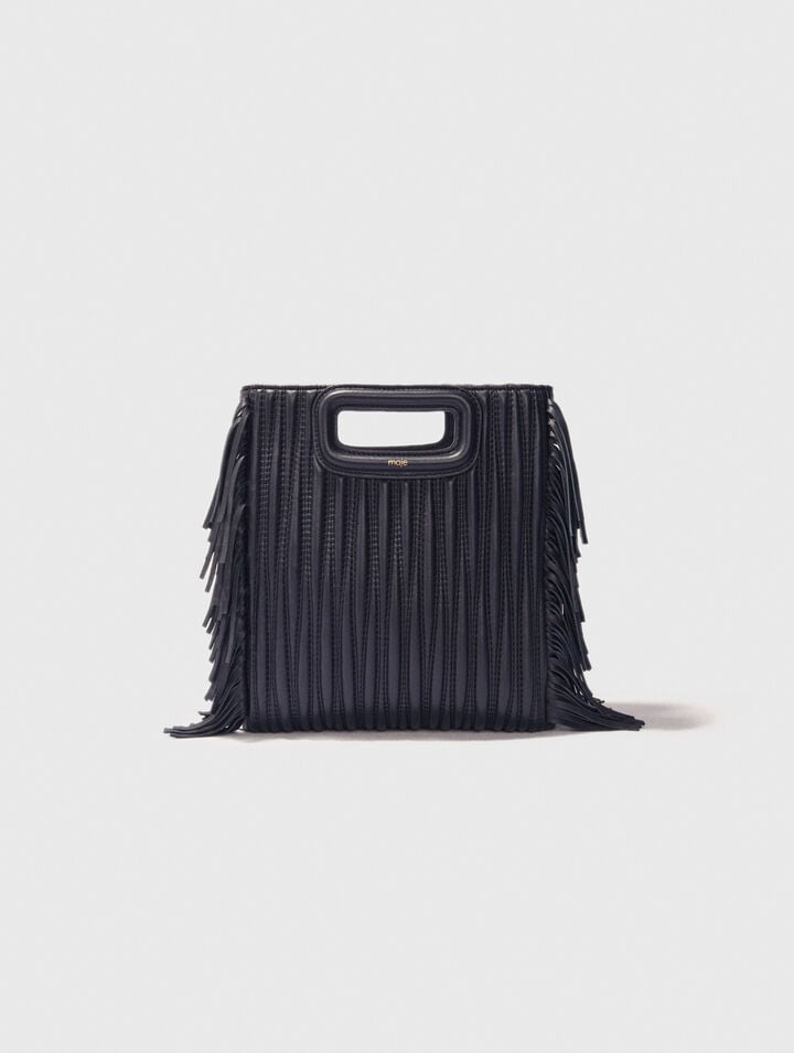 Tasche M aus gestepptem Leder
