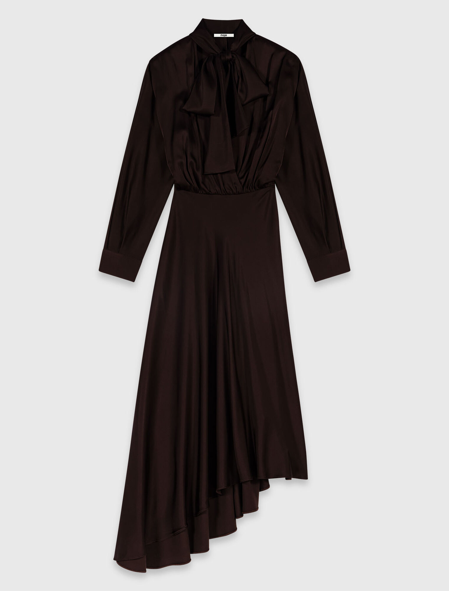 Asymmetrisches Midikleid aus Satin