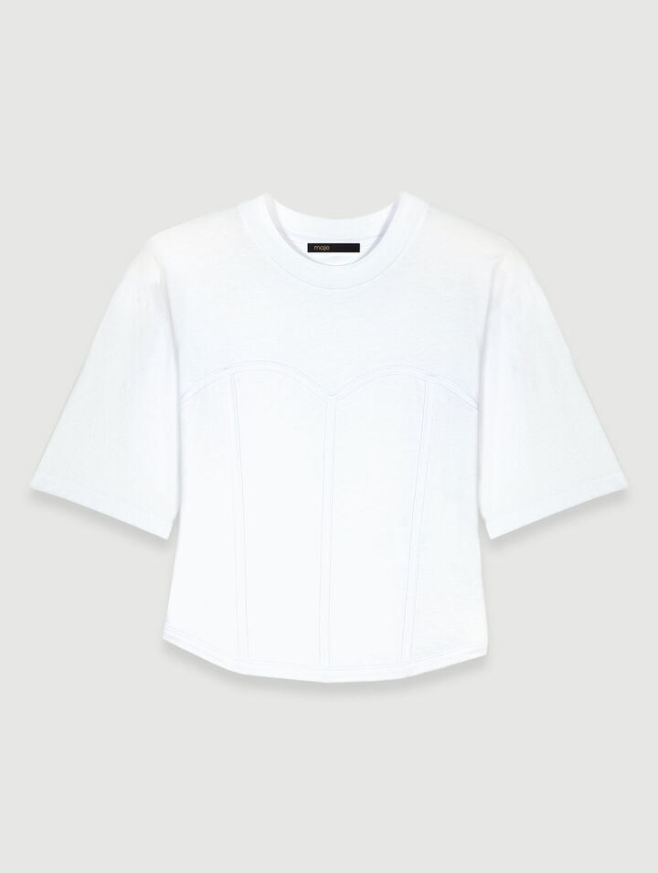 T-Shirt mit Korsett-Effekt