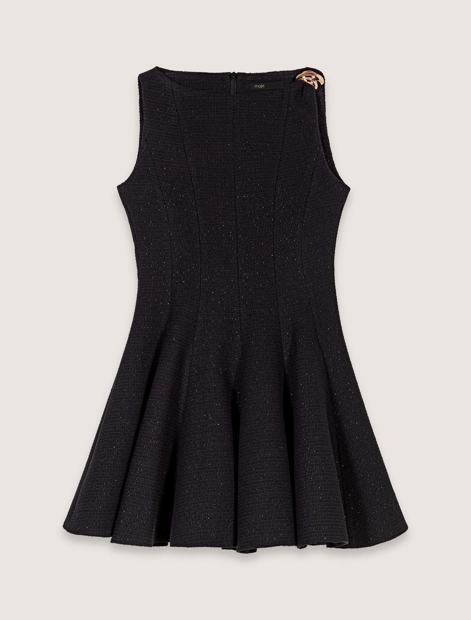 Kurzes ausgestelltes Tweedkleid