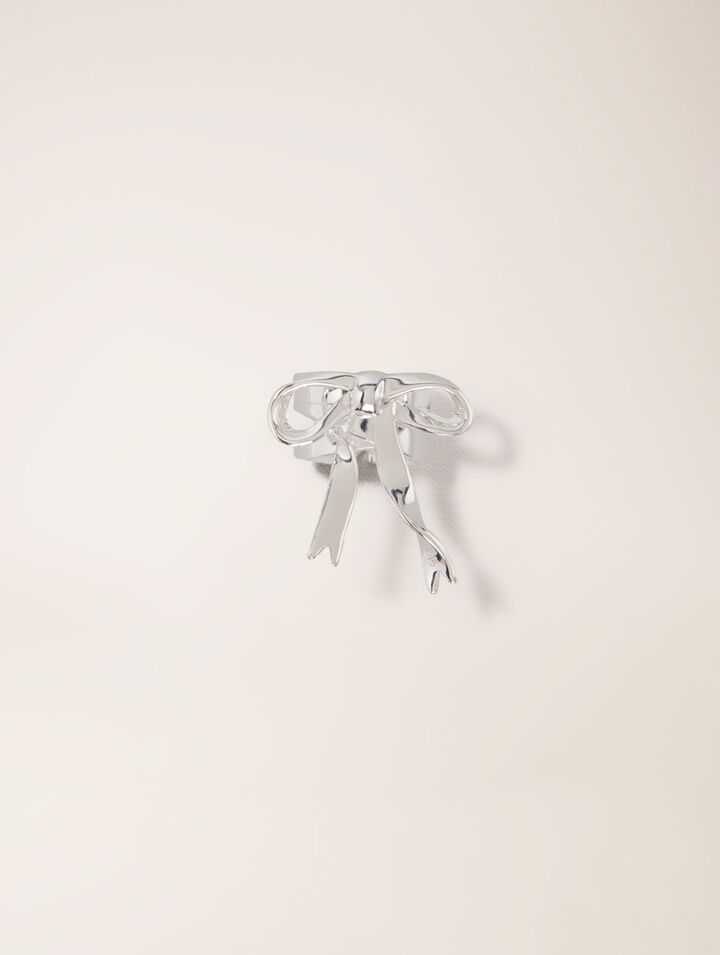 Offener Ring mit Schleife, silber