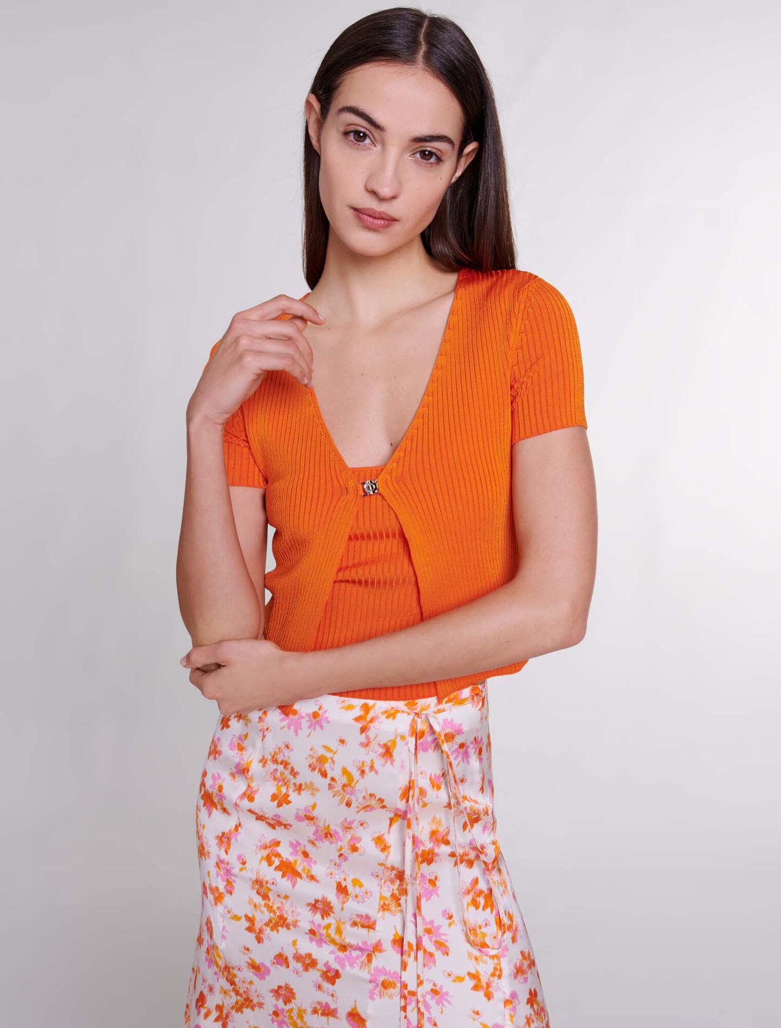 Twinset aus Rippstrick