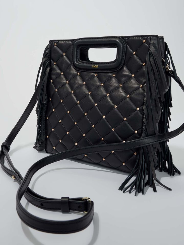 M-Tasche aus Leder mit Nieten