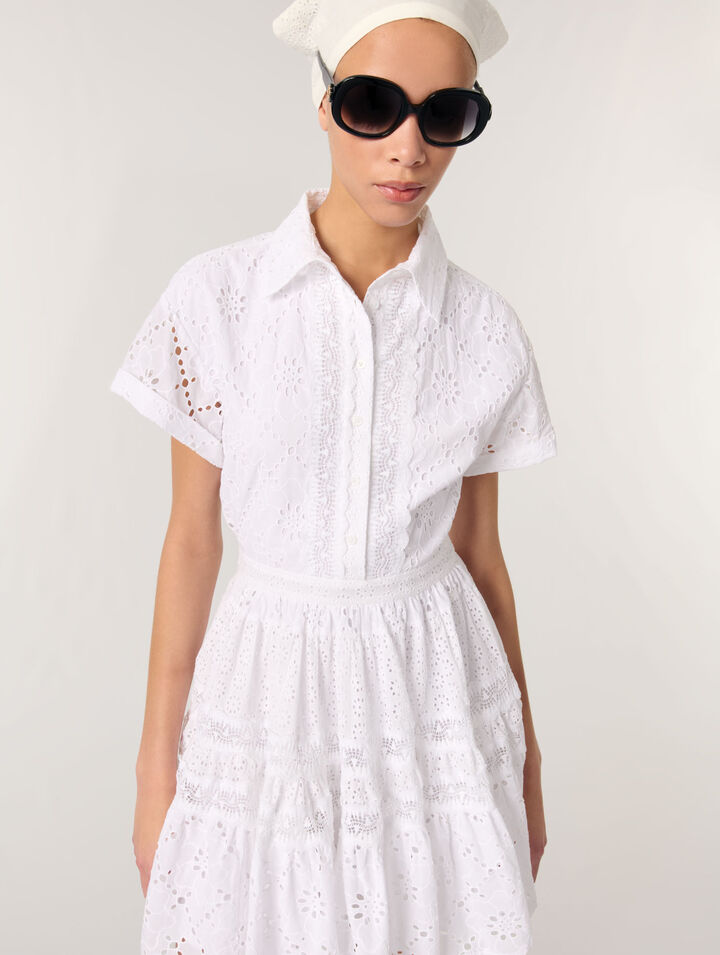 Babydoll-Kleid mit Stickerei