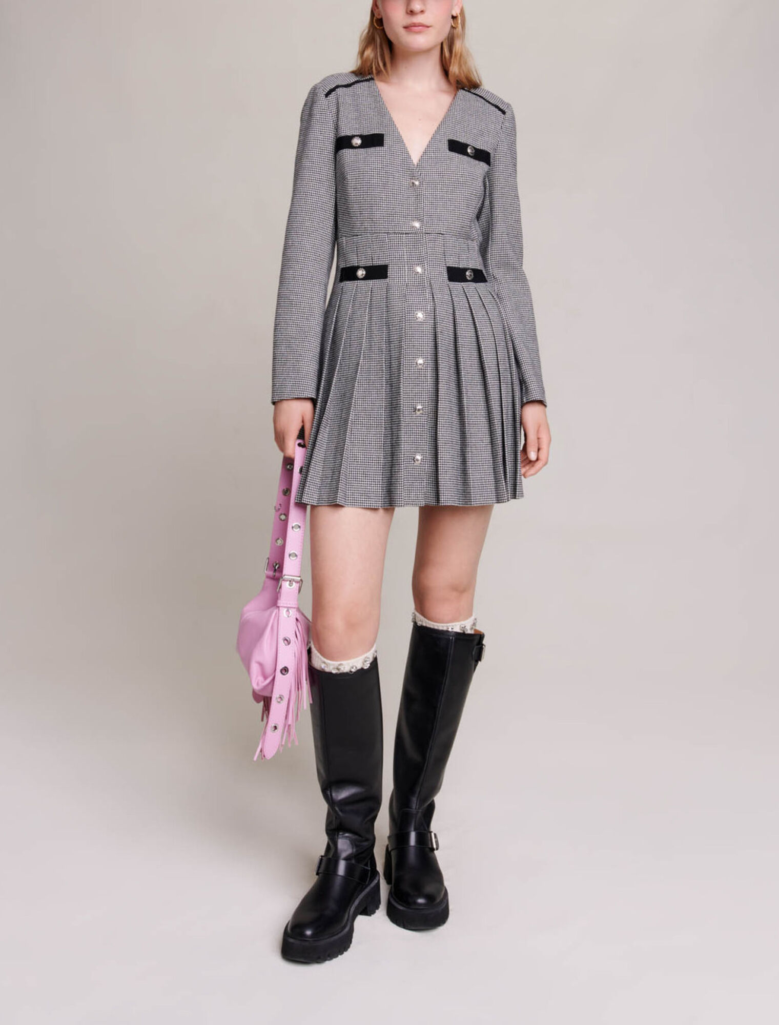 Kurzes Plissee-Kleid