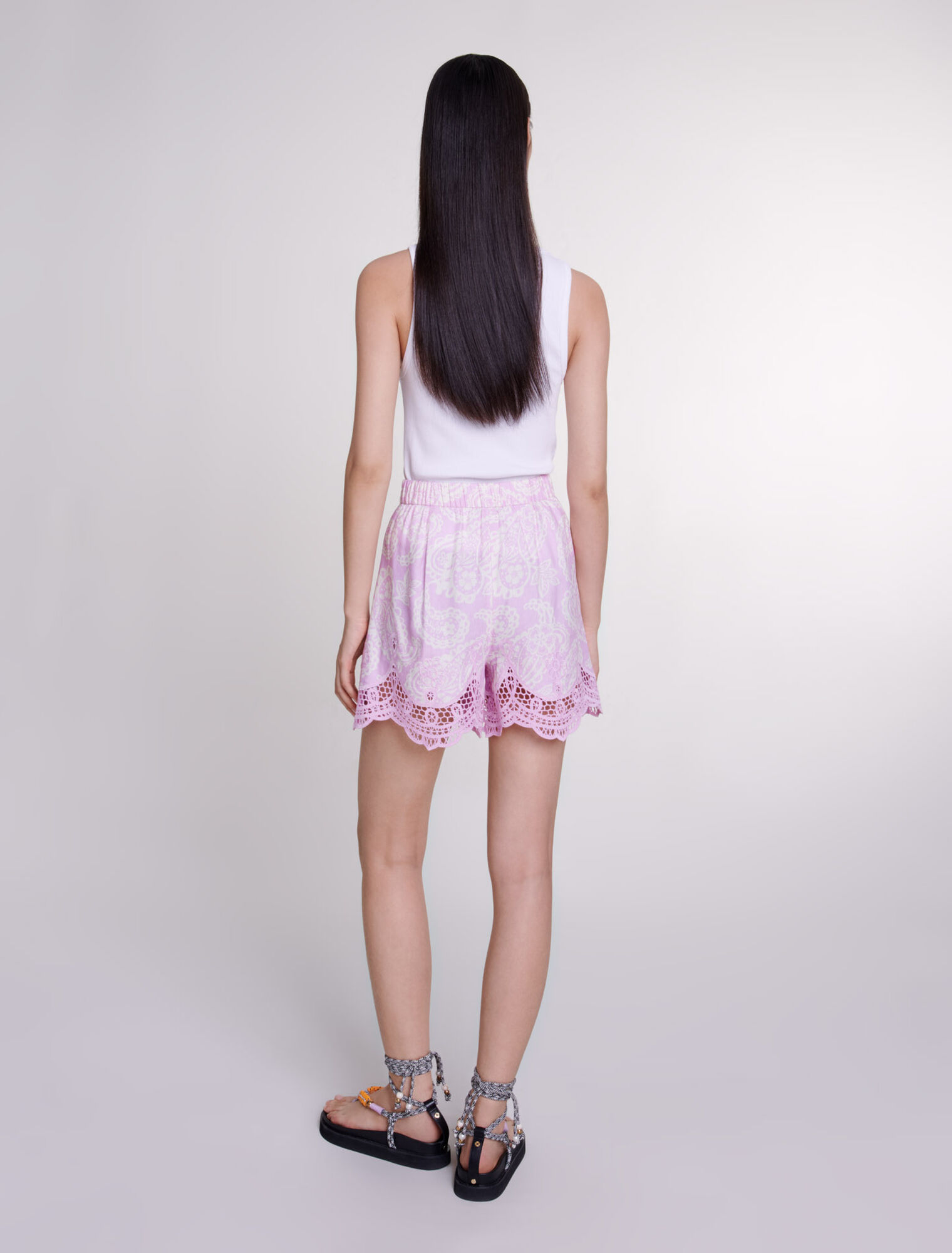 Bedruckte Leinenshorts