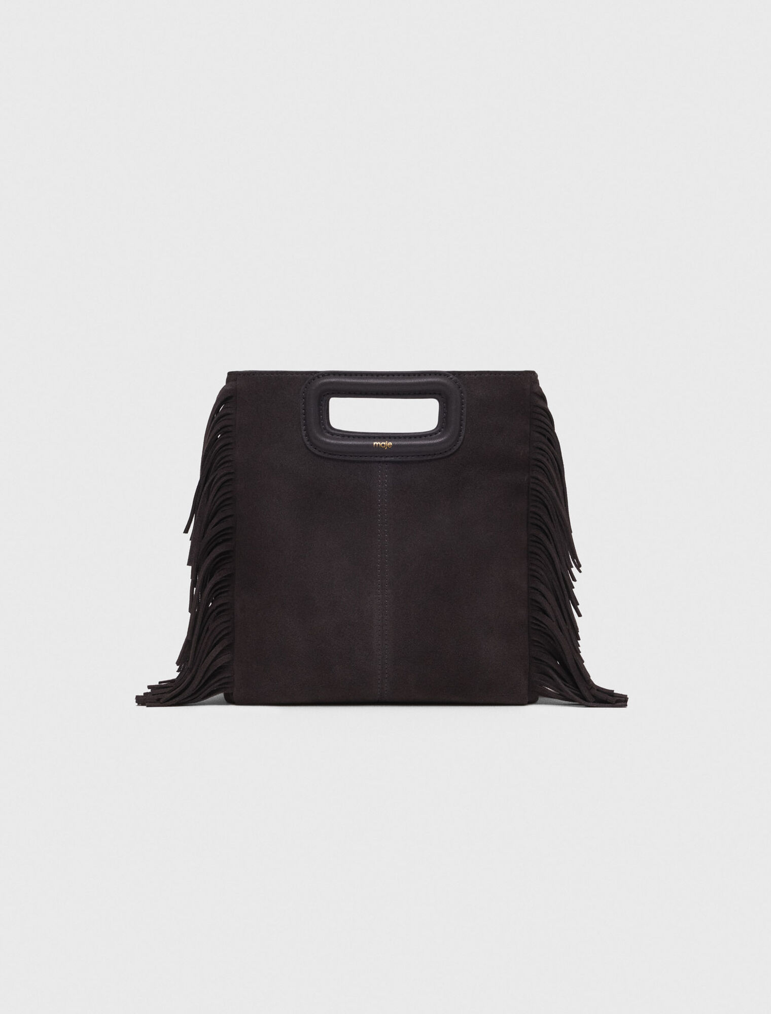 M-Tasche aus Wildleder mit Fransen