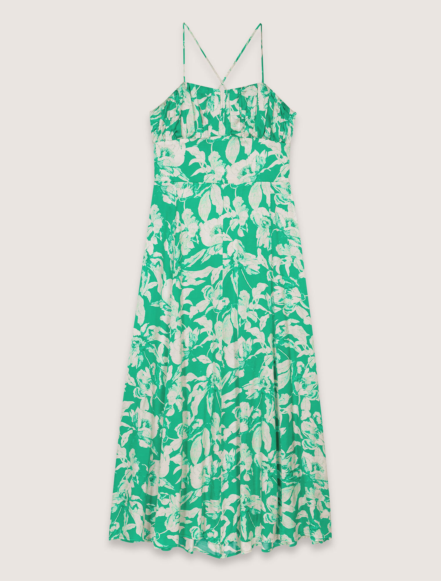 Langes bedrucktes Kleid