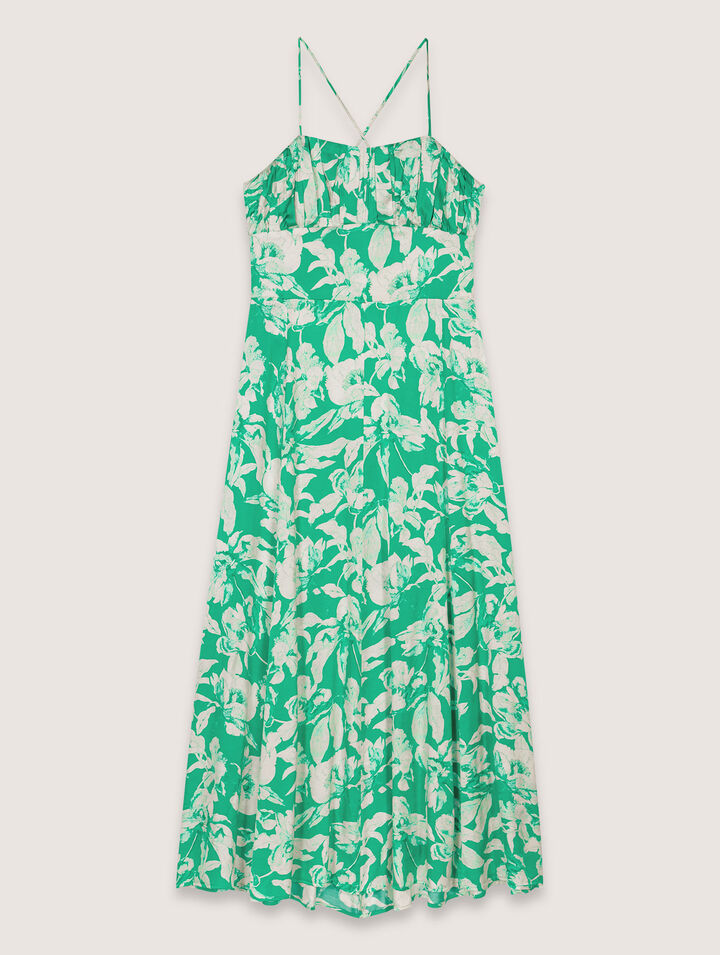 Langes bedrucktes Kleid