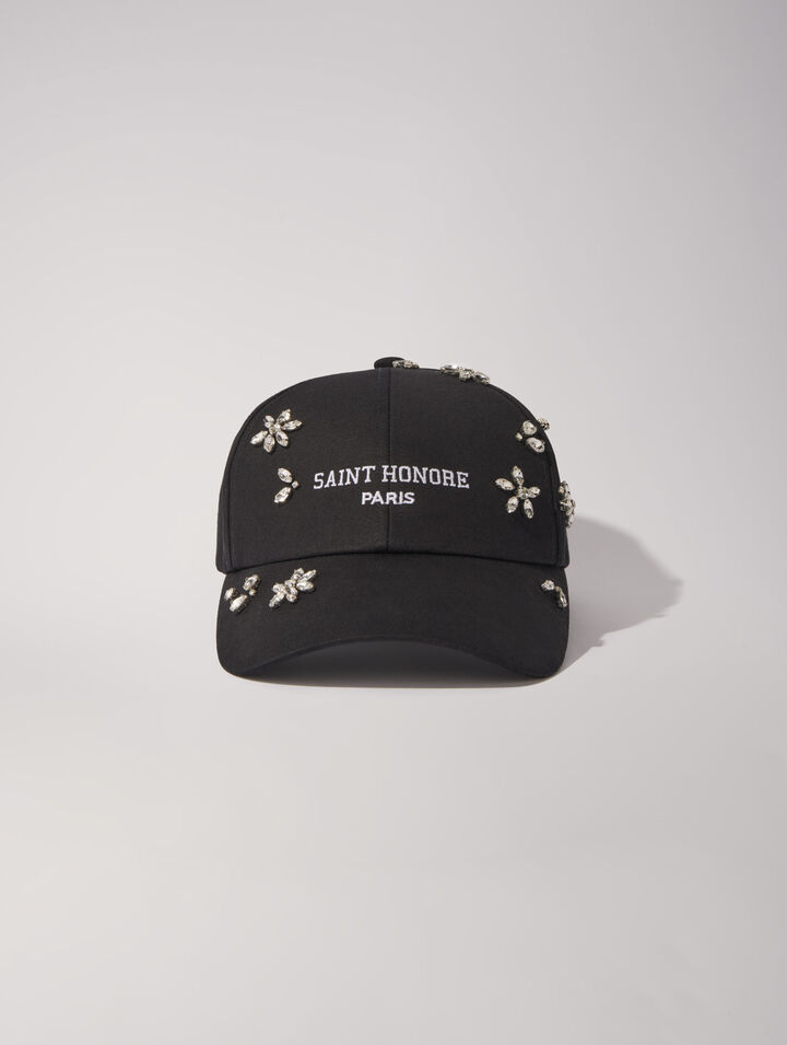 Cap aus Baumwolle mit Strass