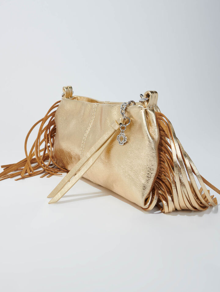 Clutch Miss M aus Metallic-Leder