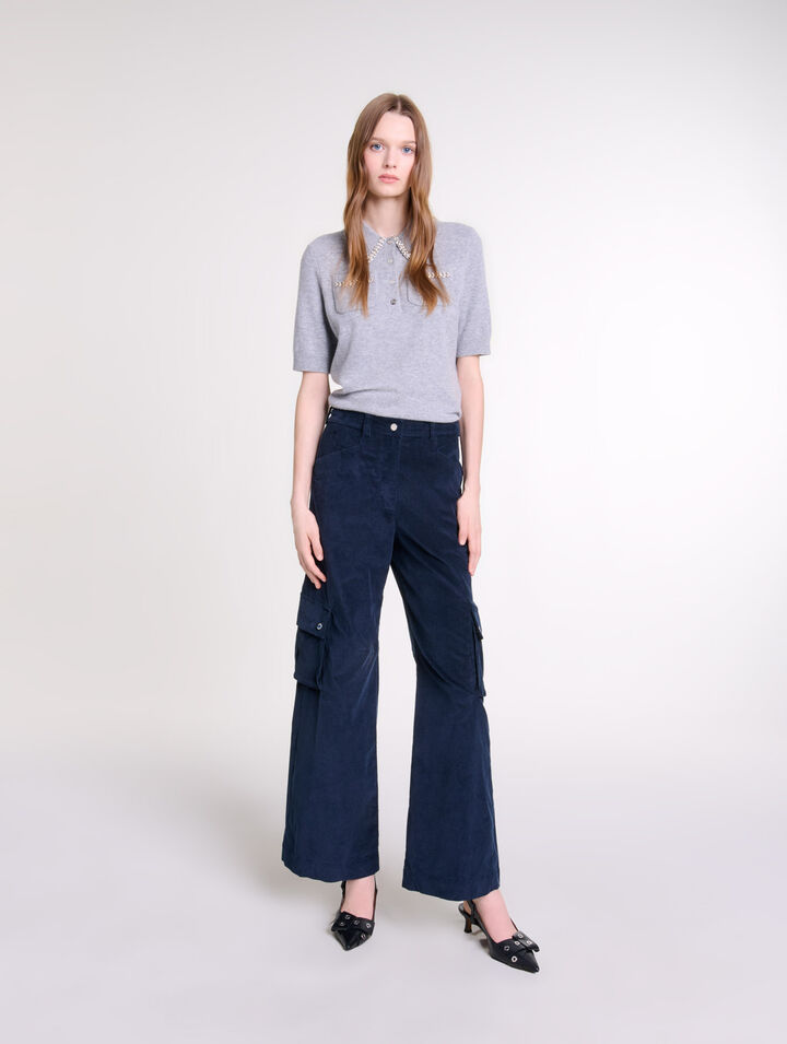 Cargohose aus Velours