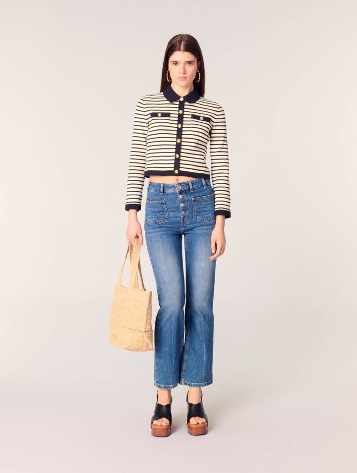 Kurzer Rippstrick-Cardigan