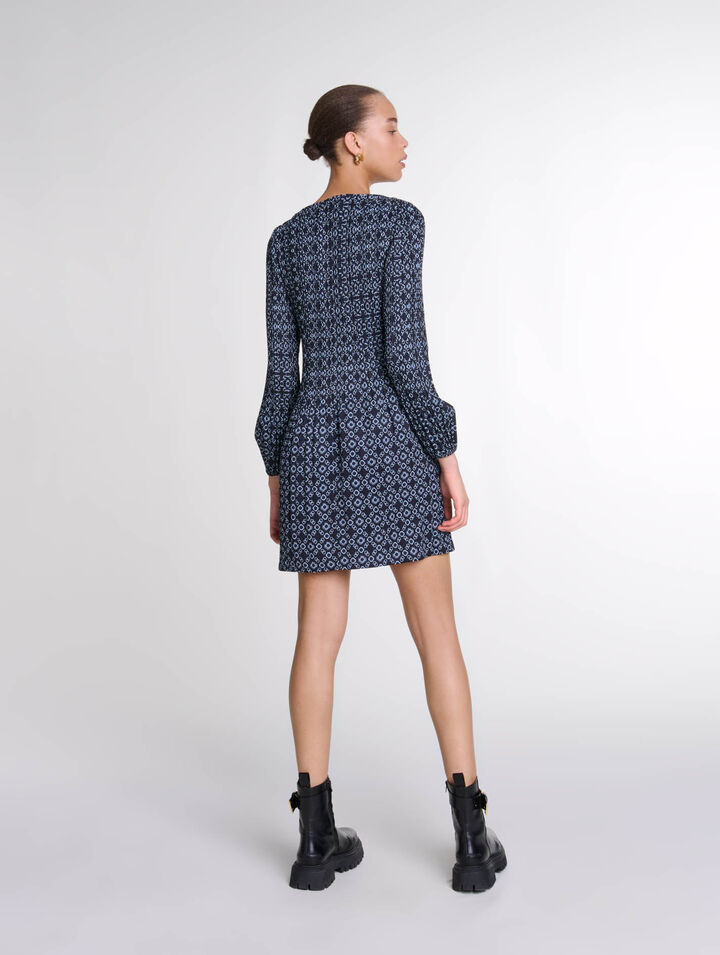 Kurzes Kleid mit Clover-Print