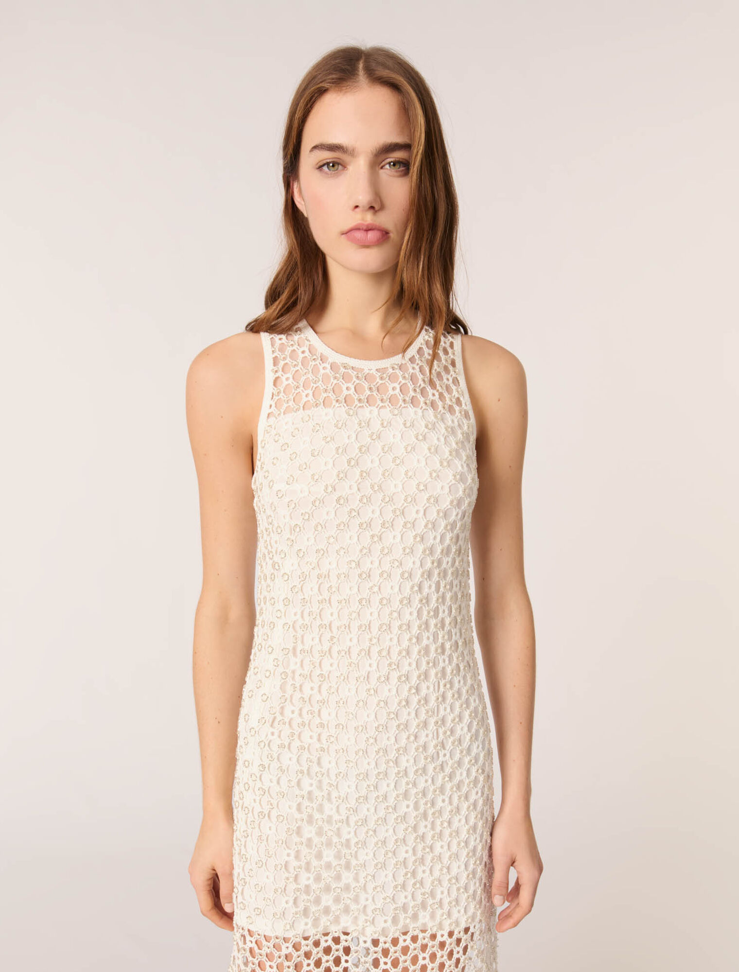 Langes Kleid aus Guipure-Spitze