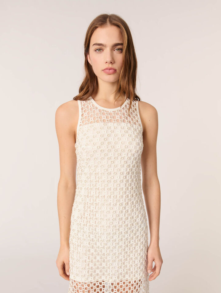 Langes Kleid aus Guipure-Spitze