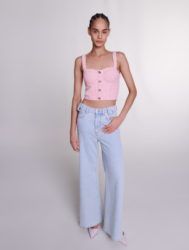 Crop Top aus Tweed