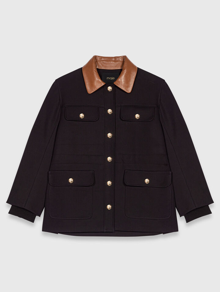Parka mit Lederkragen