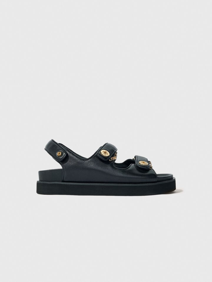 Flache Ledersandalen