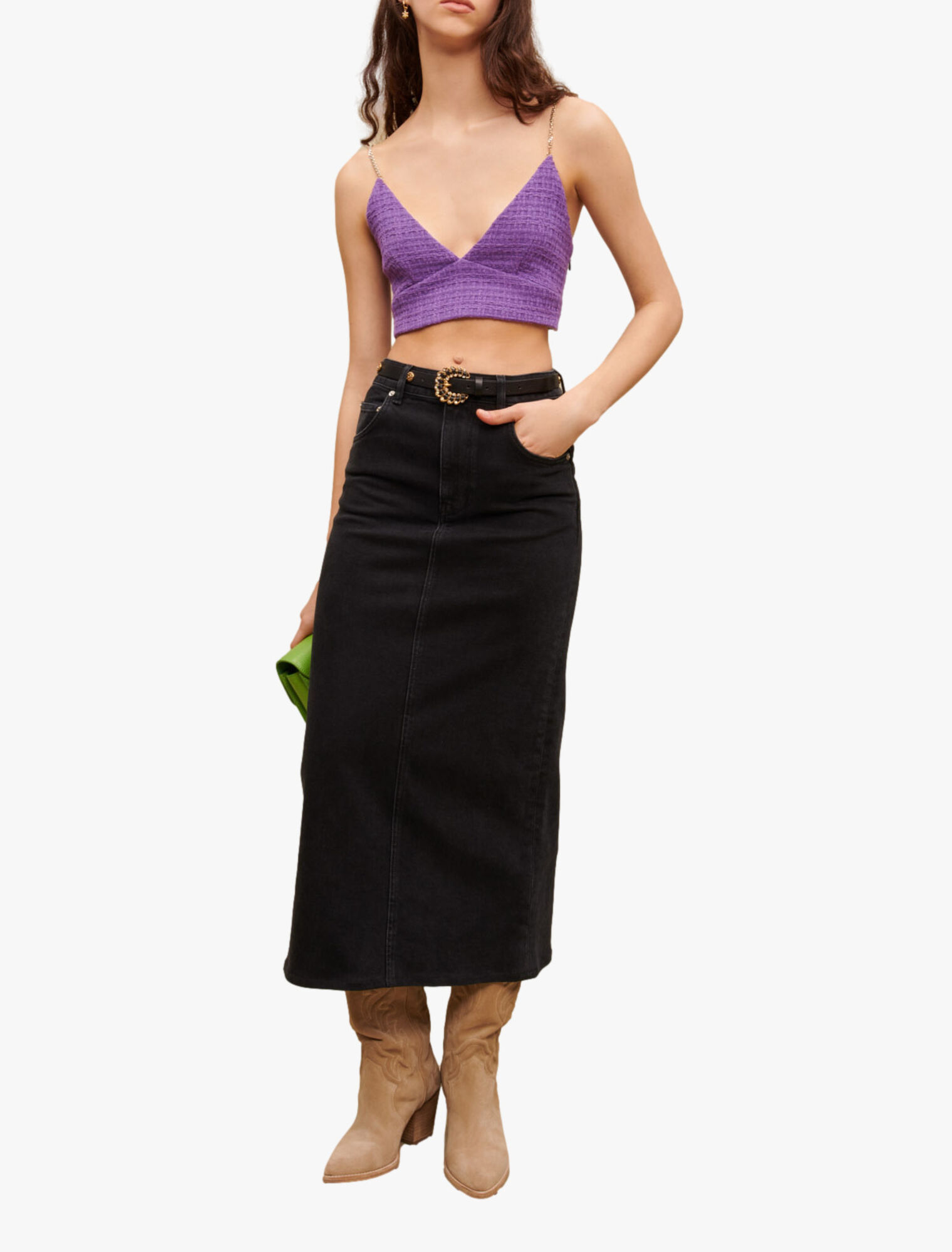 Kurzes Top aus Tweed