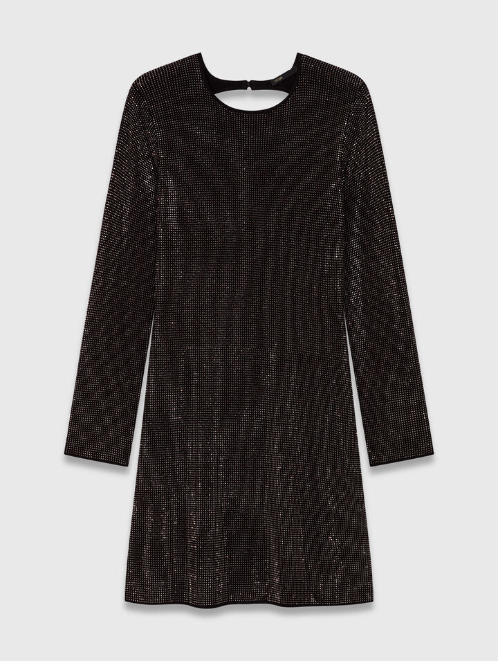Kurzes Strickkleid mit Strass