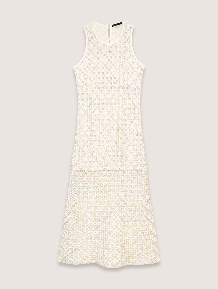 Langes Kleid aus Guipure-Spitze