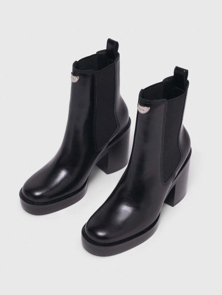 Leder-Chelsea-Boot mit Absatz