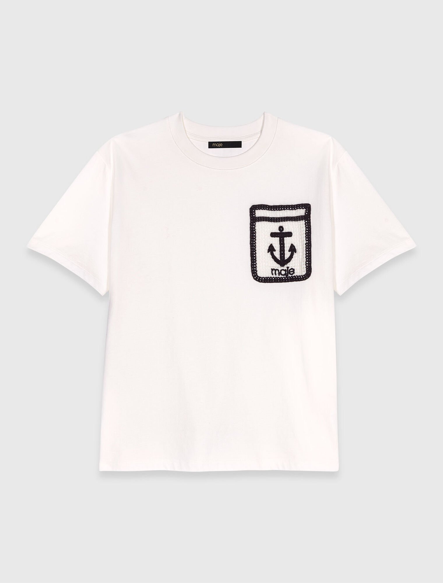 T-Shirt mit bestickter Tasche