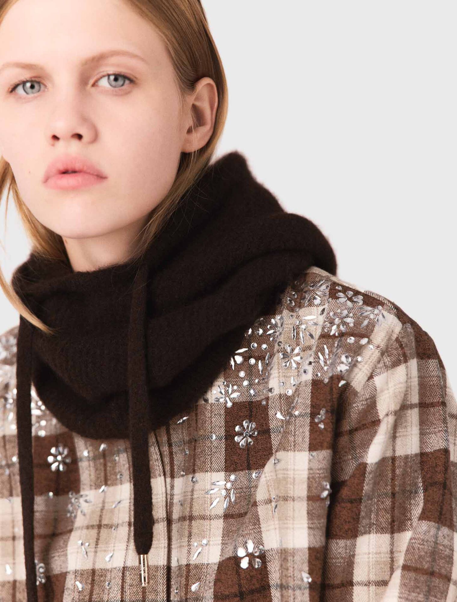 Kariertes Hemd mit Strass