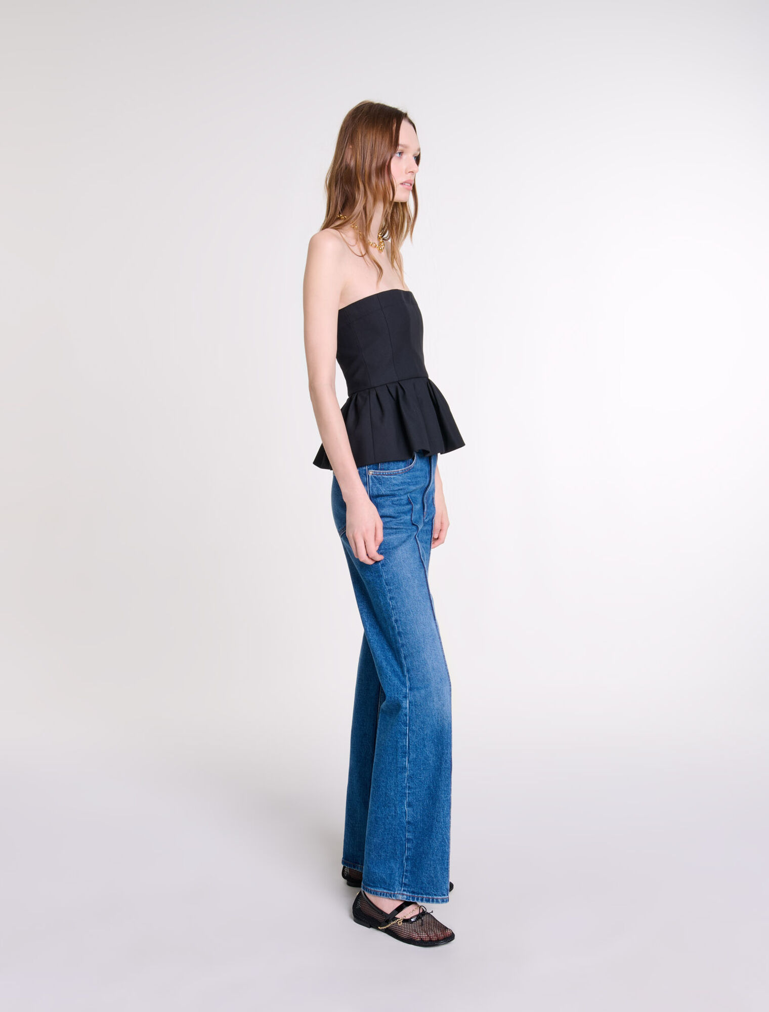 Bustier-Top mit Schößchen