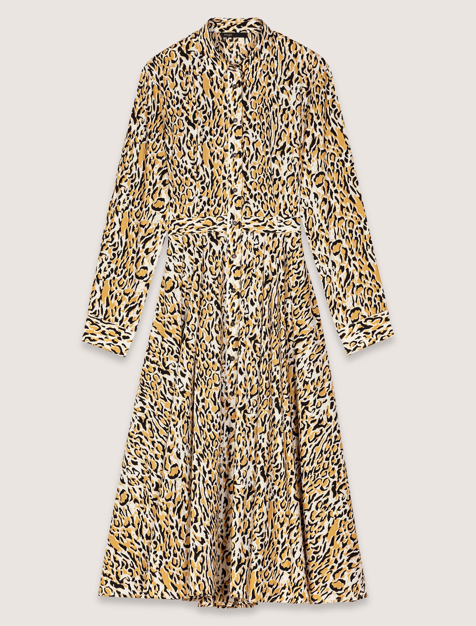 Midi-Kleid mit Leoparden-Print