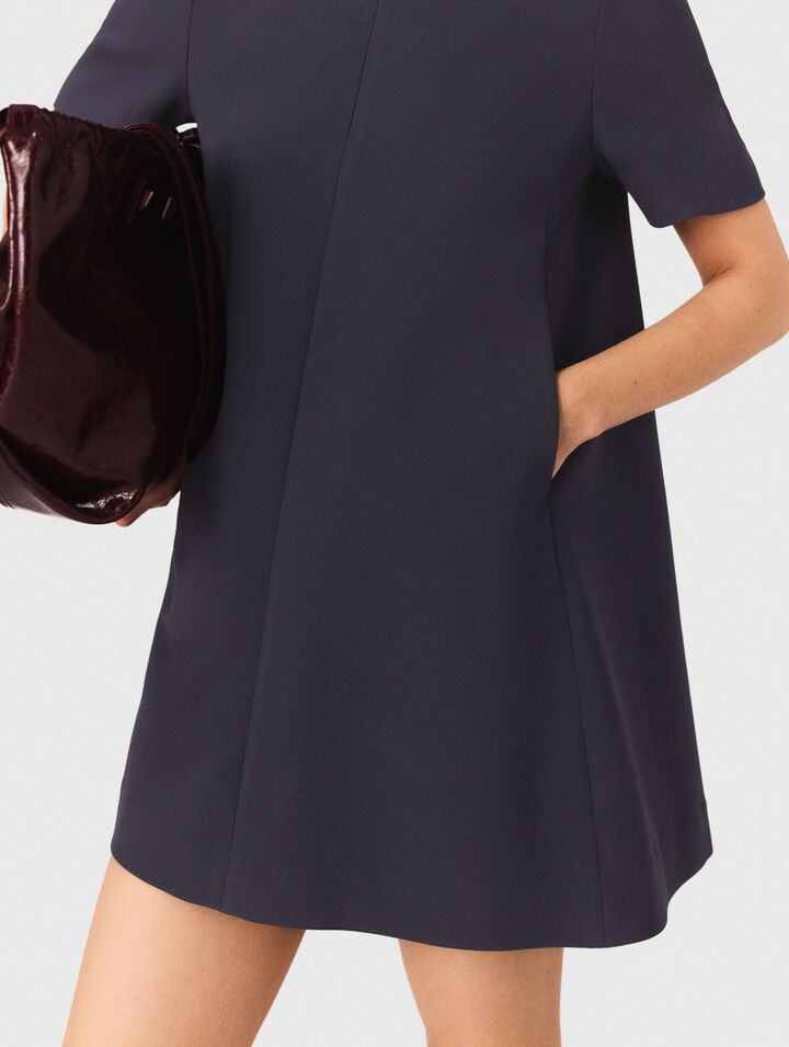Trapezkleid aus schwerem Crêpe