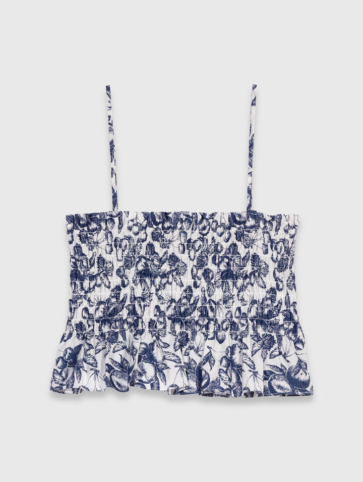 Gesmoktes bedrucktes Top