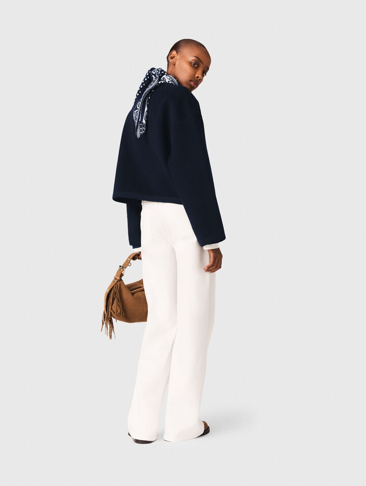 Doubleface-Jacke mit Flechtborten