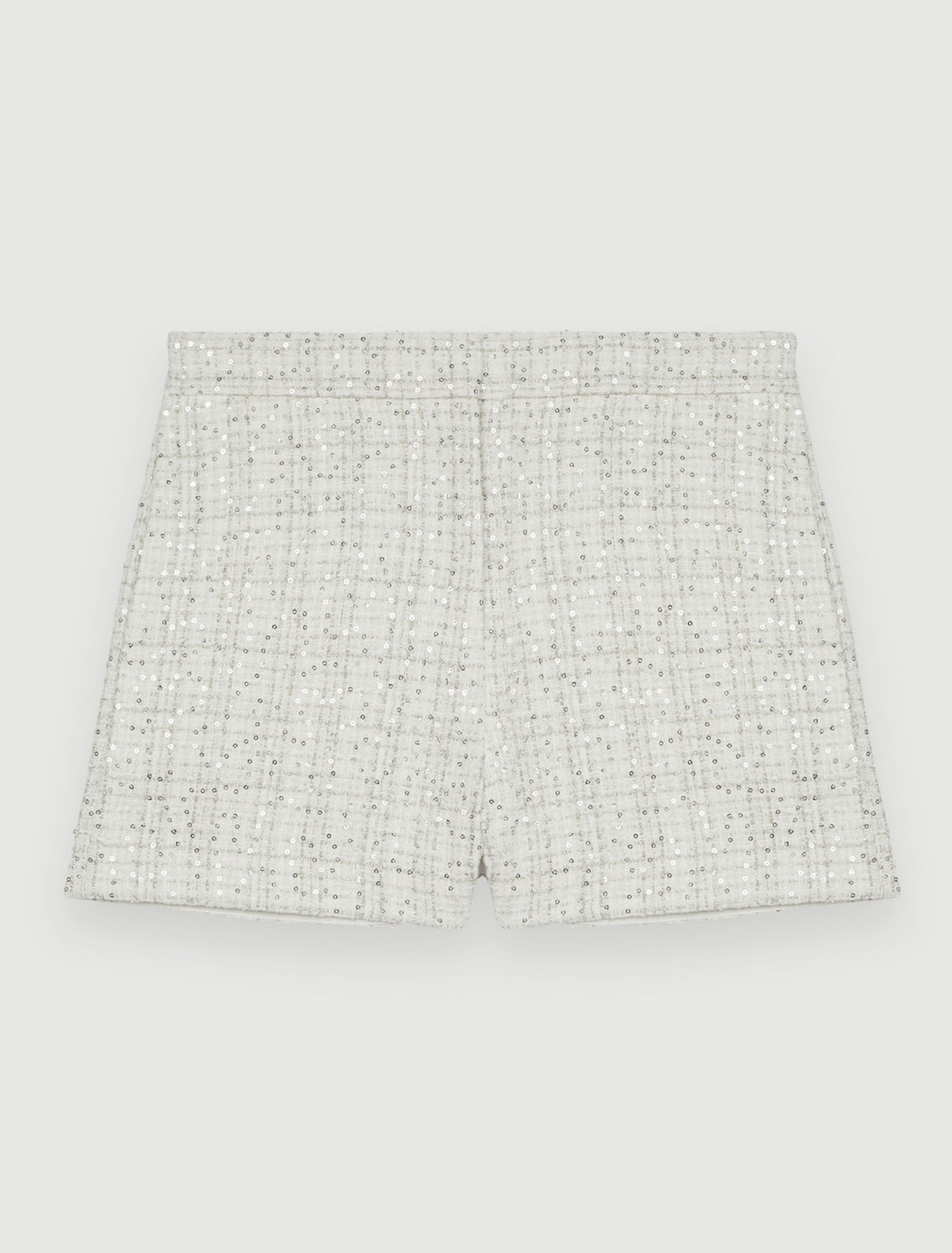 Shorts aus ecrufarbenem Tweed