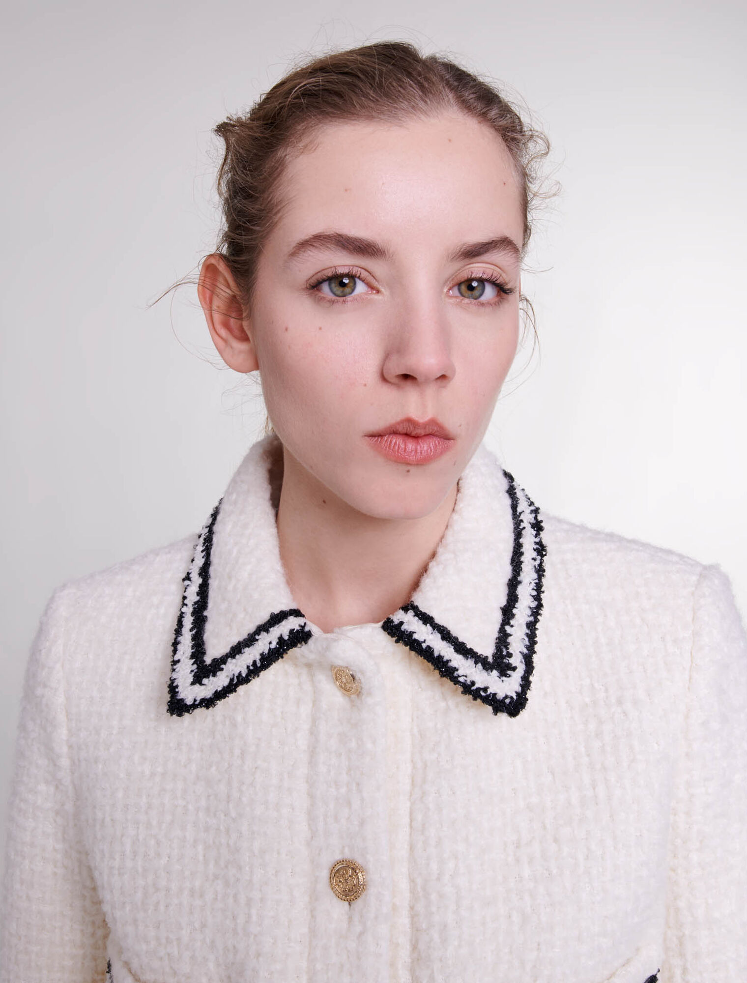 Tweed-Blouson in Kontrastoptik
