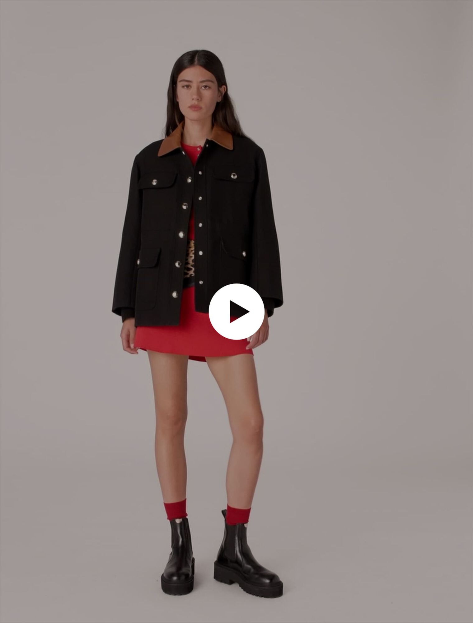 Parka mit Lederkragen