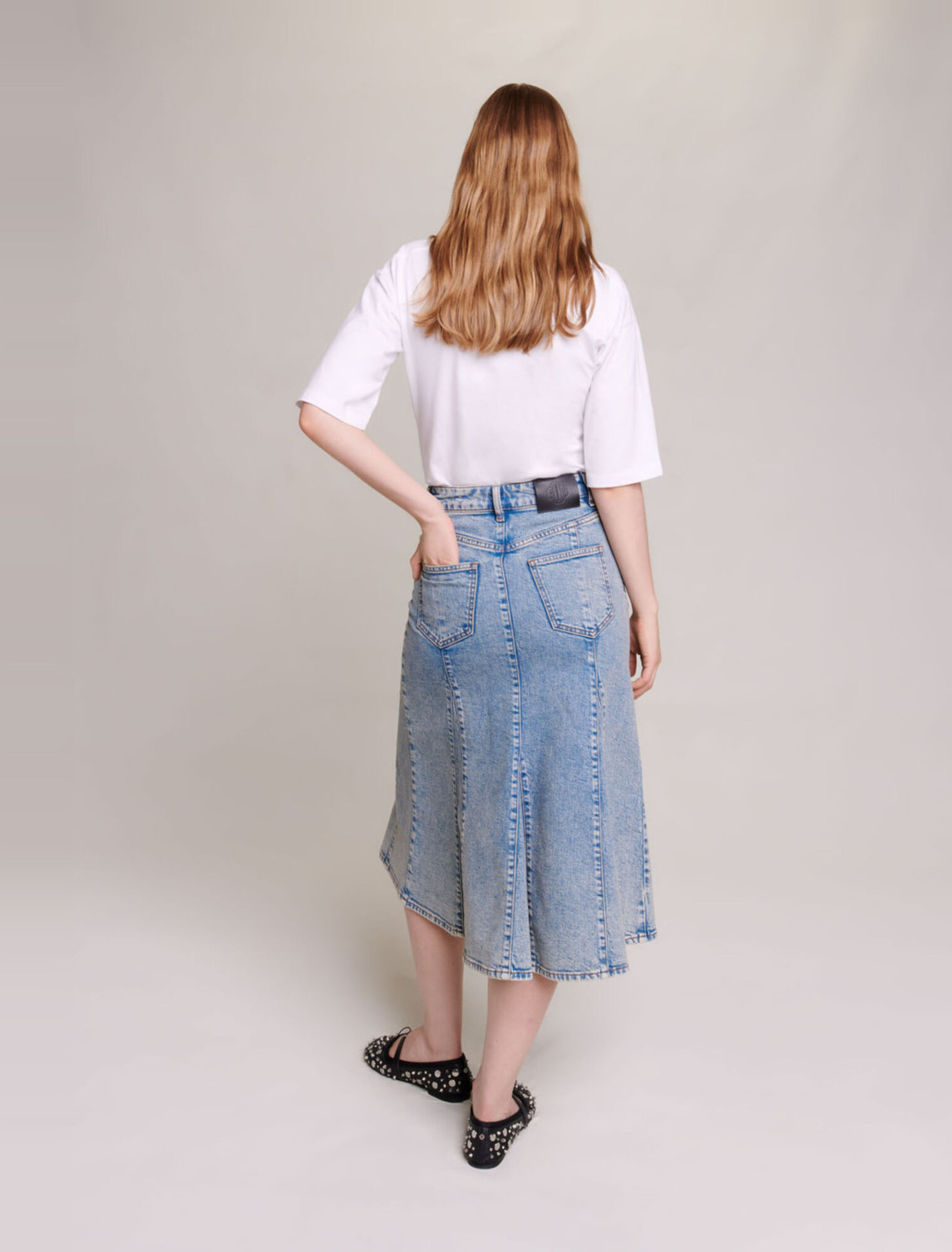Midi-Rock aus Denim