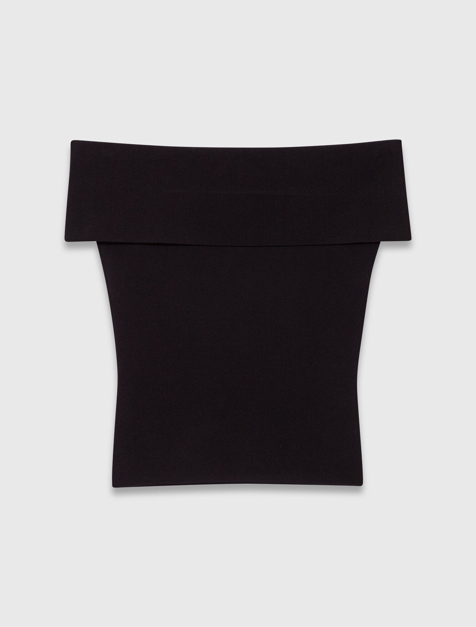 Rippstricktop mit Bardot-Kragen