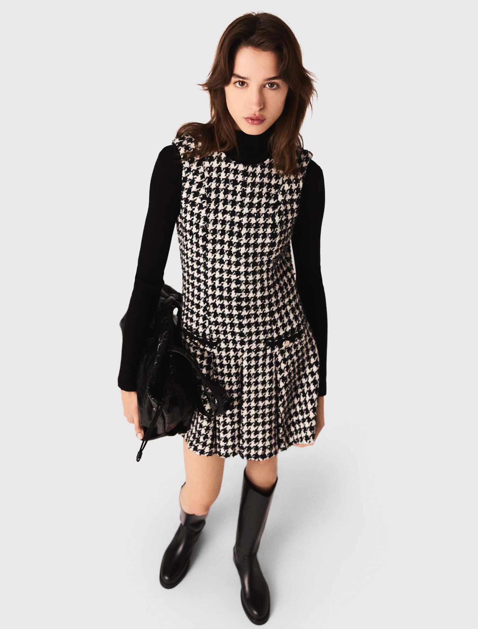 Ausgestelltes Tweed-Kleid