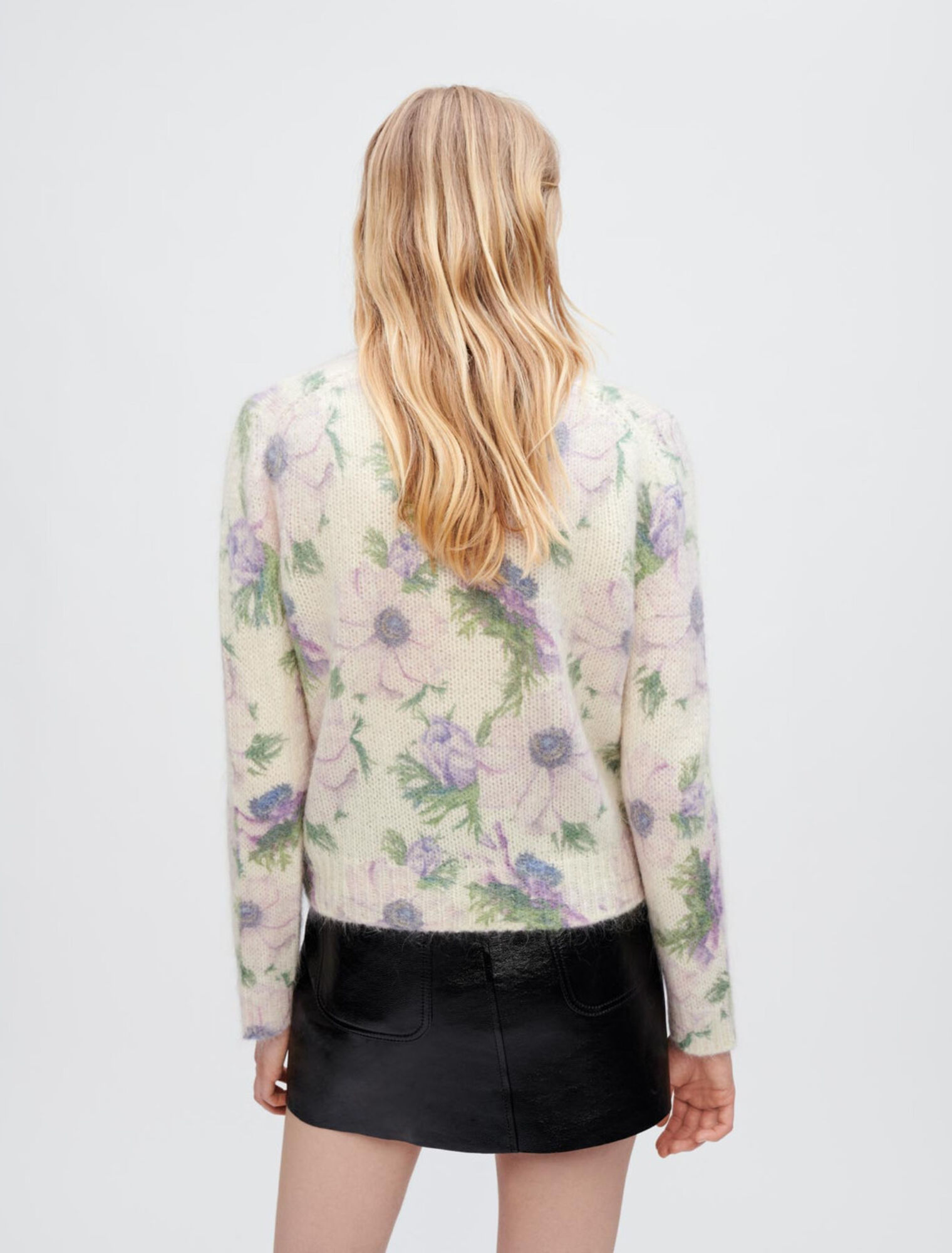 Flower fluffy Pullover aus Jacquard
